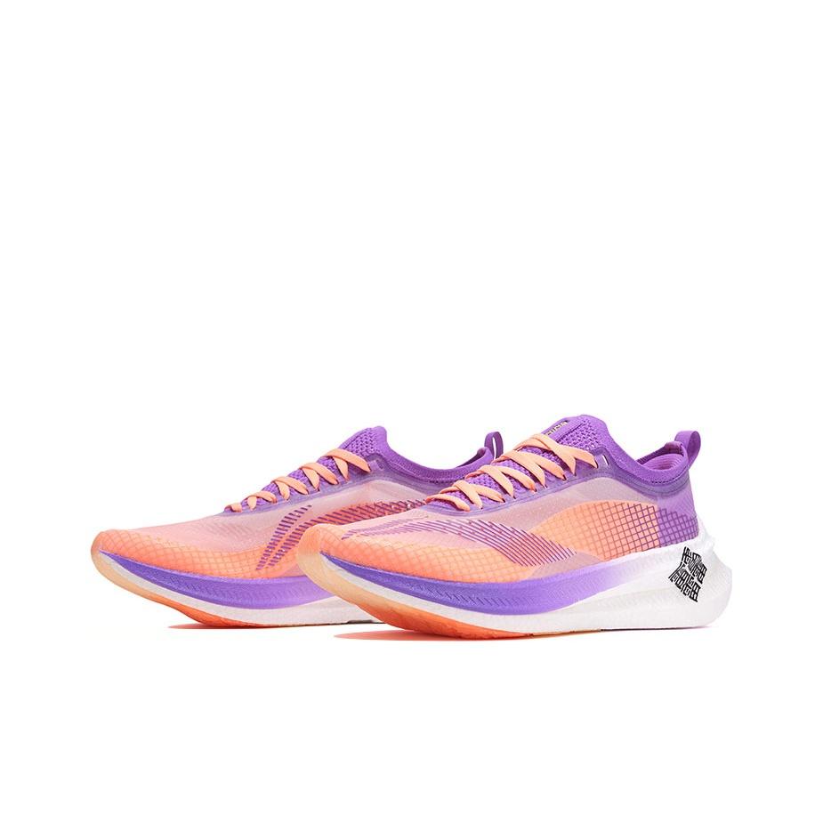 LiNing Feidian 2.0 Elite Casual Non-Slip Wear-Resistant Lightweight Low-Top Running Shoes Women Sneaker White Fluorescent-Purple ARMR010-1