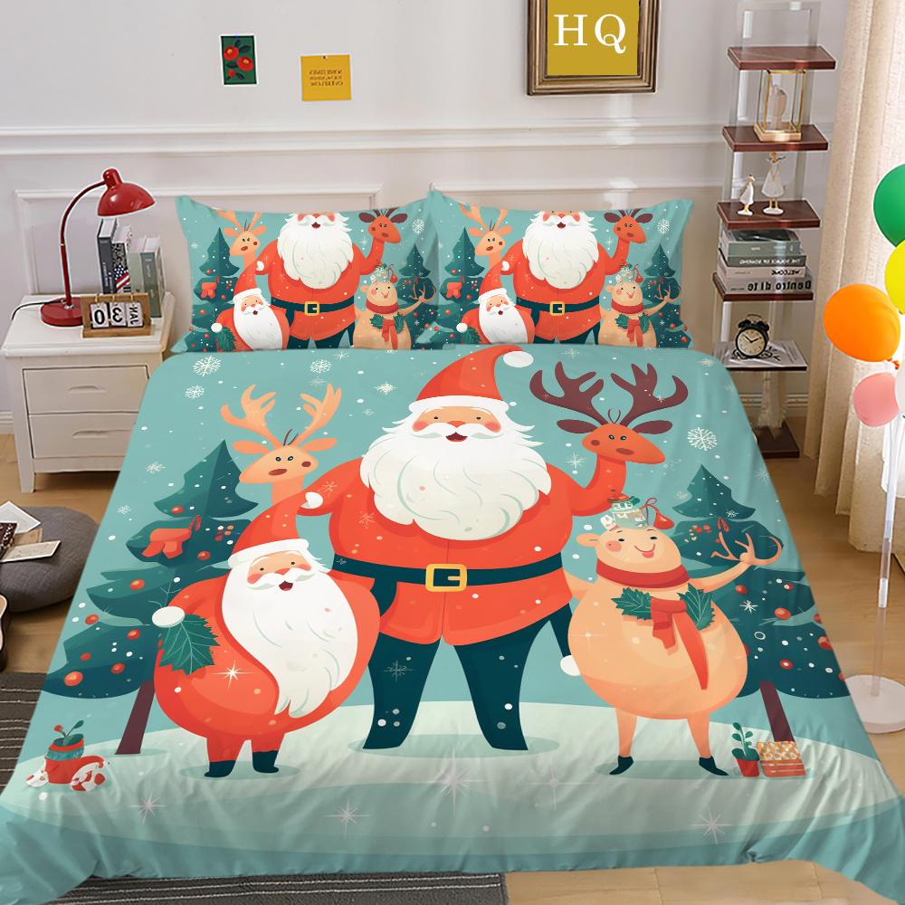 3D Christmas Printing Bed Set Cover King Size Polyester Bedding Set Boy Kid High Quality Bed Clothes