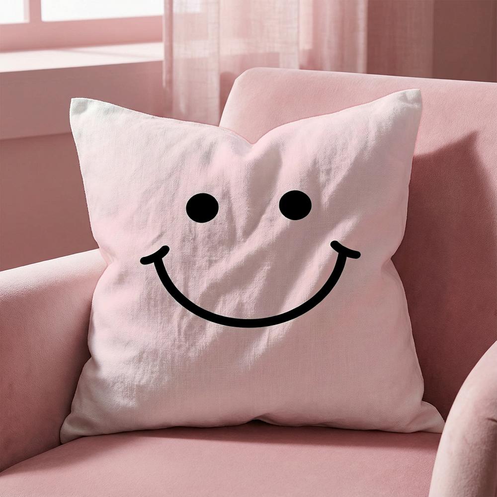 Style cute expression Cushion Cover MultiScene Pillow Cover for Home Car Reversible Soft Durable for Daily Use
