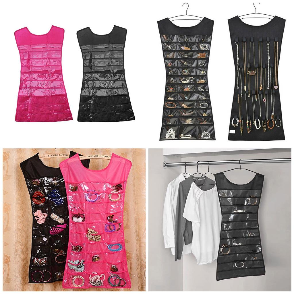 Large Jewelry Hanging Storage Bag Double Sided Jewelry Organizer Holder Foldable Necklace Bracelet Earring Rings Pouch