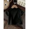 European sizes Girls' Casual joyful Pattern Short Sleeve Top, Round Neck T-Shirt Suitable for Summer Wear