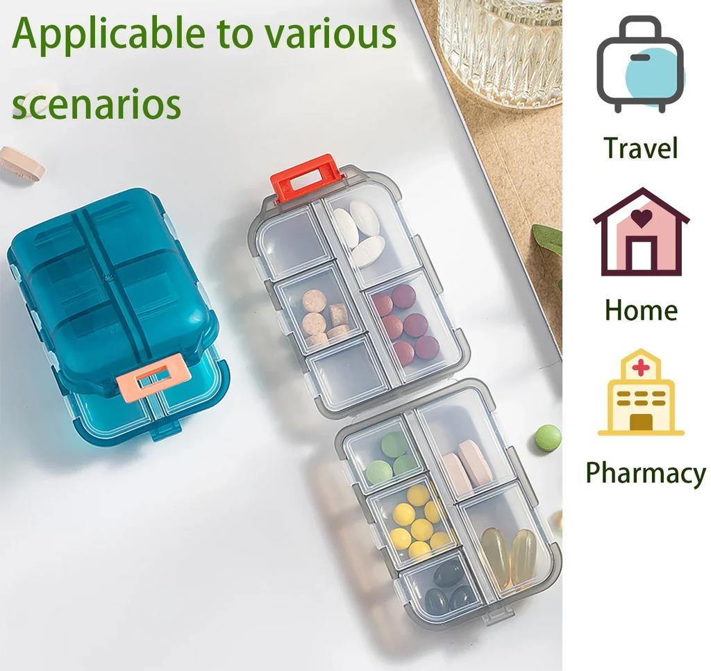 10 Grids Travel Pills Organizer Box Portable Folding Small Pill Case Daily Pills Container Pill Box Dispenser Plastic Container