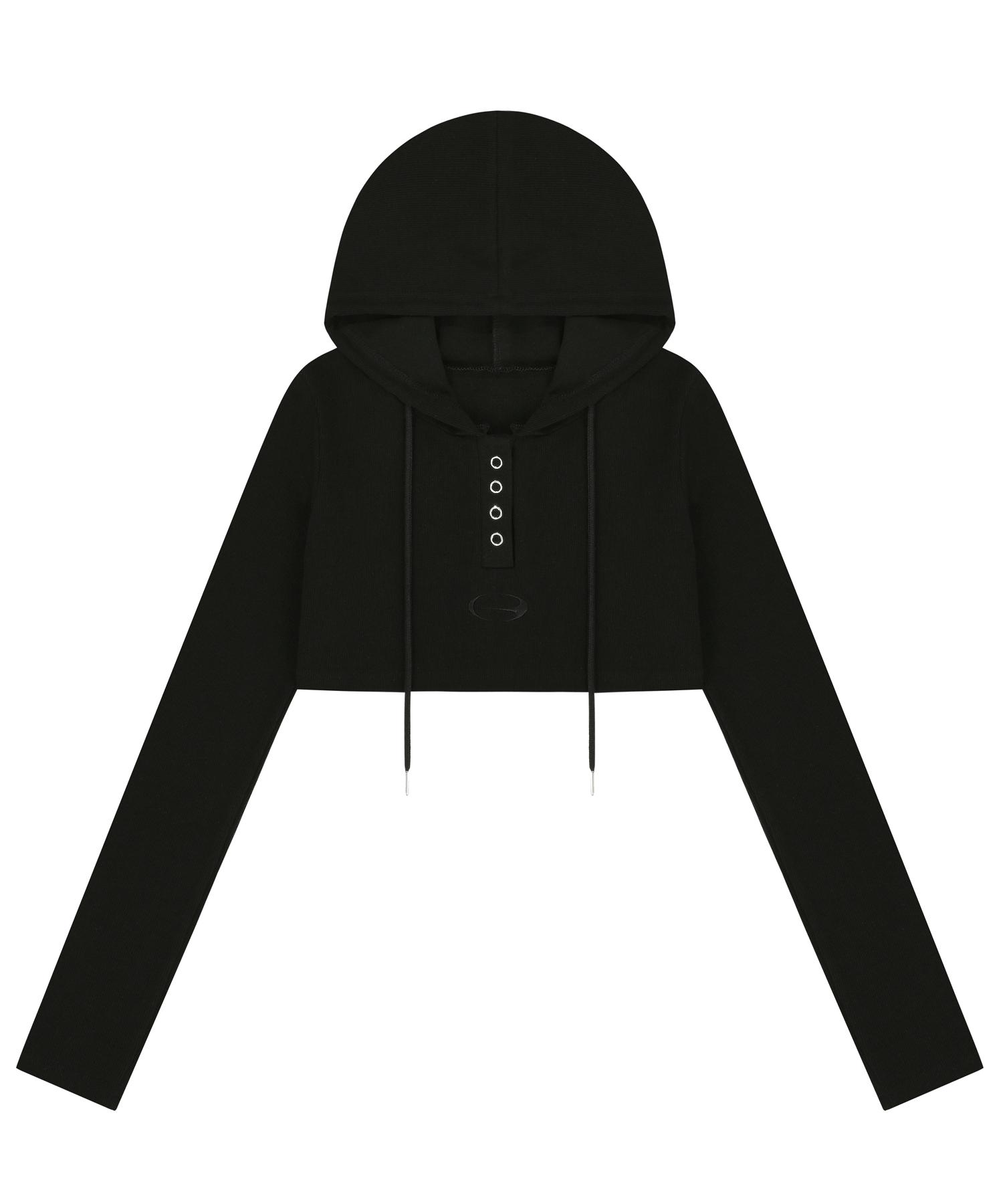 Champagne Blank Aesthetic Bolero Hoodie Black 0