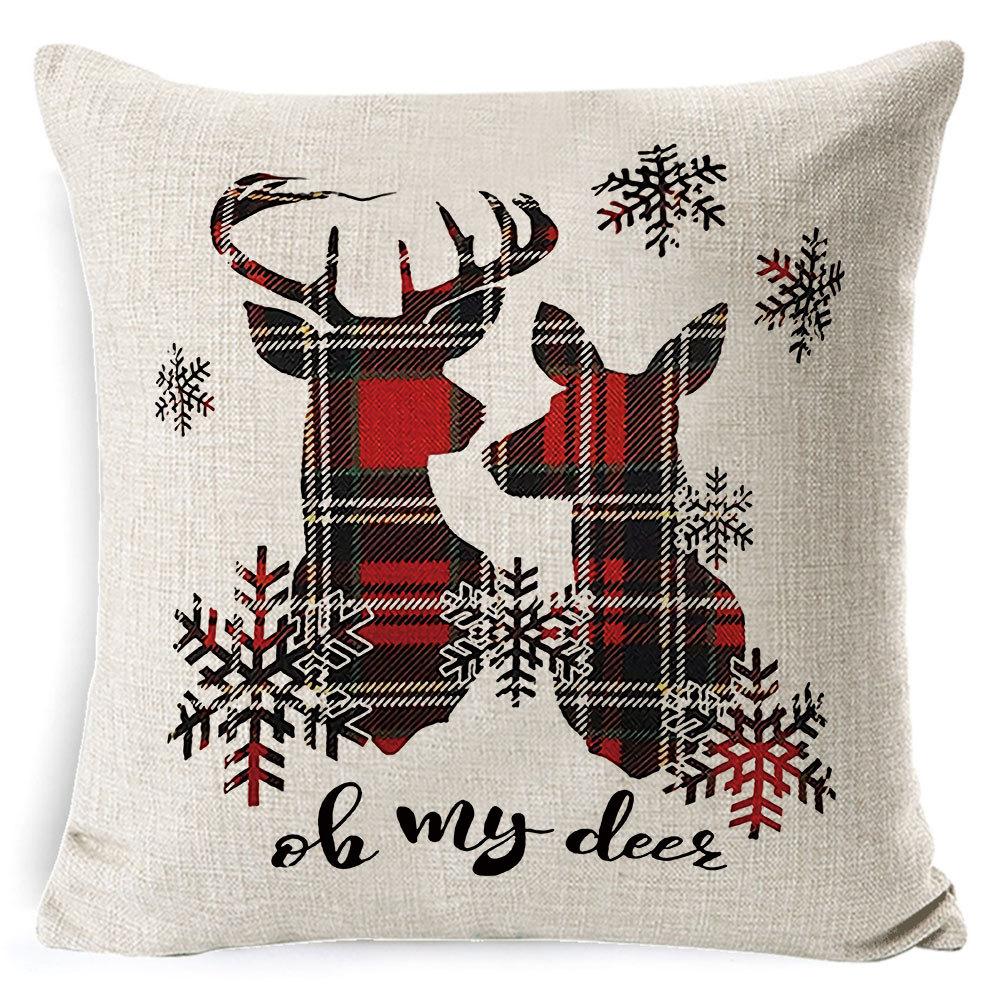 

Новая Рождественская наволочка Клетчатая подушка Домашняя диванная подушка Наволочка Подарок Постельная подушка 45 * 45cm pillowcase