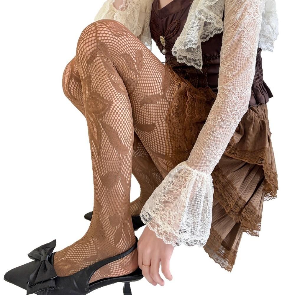 Fishnet Hollowed Out Jacquard Pantyhose Breathable Lace Mesh Pantyhose Spring Summer