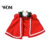 Cat Holiday Costume Pet Christmas Cape with Bow, Red Cloak for Small Medium Dogs & Cats, Outfit White Wavy Trim, Festive Apparel Pets Dog
