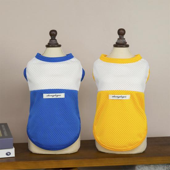 Pet Vest Breathable Mesh Sleeveless Dog Clothing Loose Fit No Restriction Dog Apparel for Running Jumping Summer Cooling