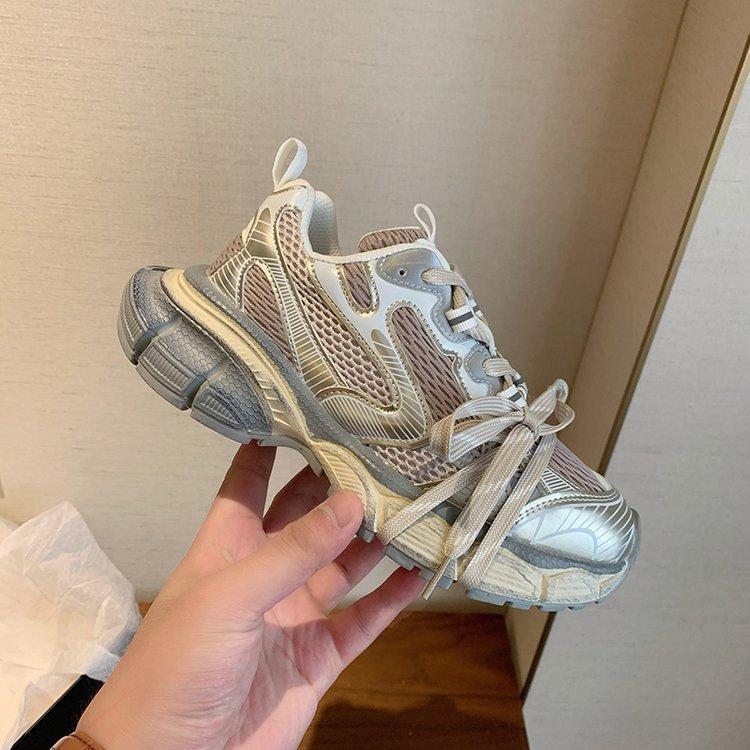 Dirty Old Paris Lace-up Dad Shoes Women's 2025 Spring New Fashion Platform Retro Casual Sneakers