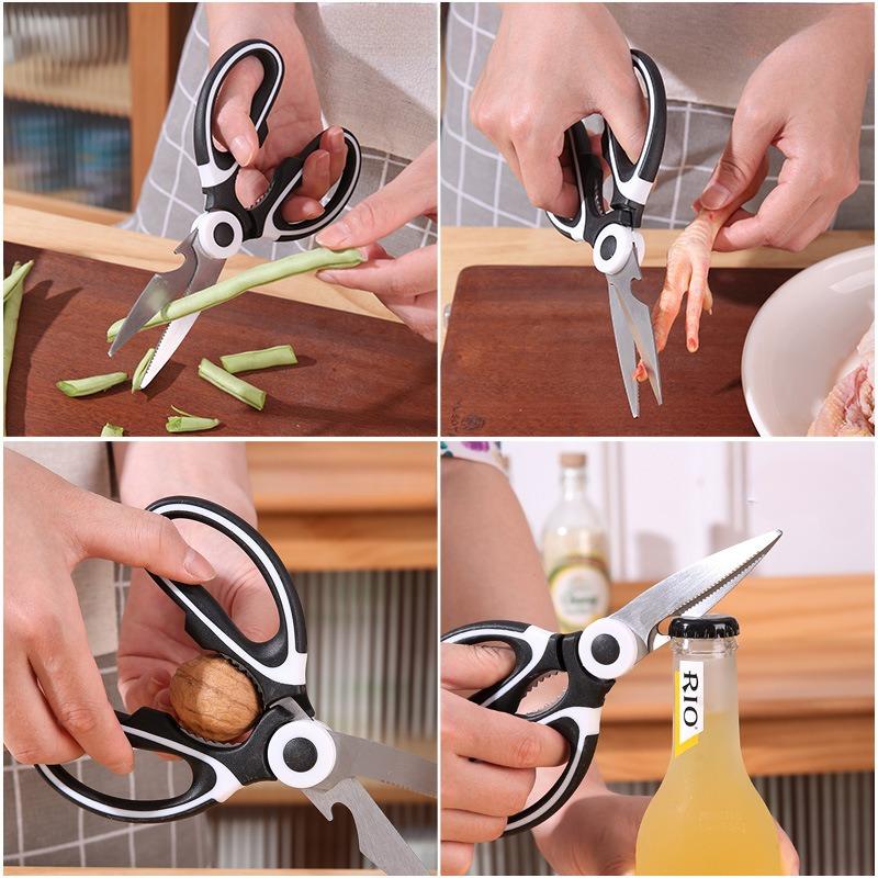 1pc Heavy-Duty Stainless Steel Kitchen Scissors Multifunctional Duck Fish Chicken Cutter Shears Household Kitchen BBQ Gadgets