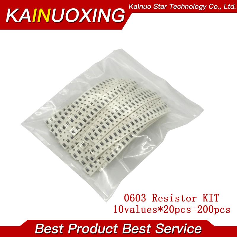200PCS 1% 0603 SMD resistors assorted DIY kit set ,10 valueX20pcs=200pcs 1R00 R820 R750 R620 R500 R470 R330 R220 R150 R100