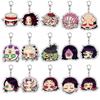 Demon Slayer Kimetsu No Yaiba Infinity Castle Acrylic Keychain Accessories Bag Charm Creative Akaza Action Figure Model Toys Poseable Articulated