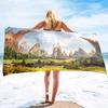Beautiful Castle Series Seaside Vacation Beach Towel Swimming Bath Towel Microfiber Towel