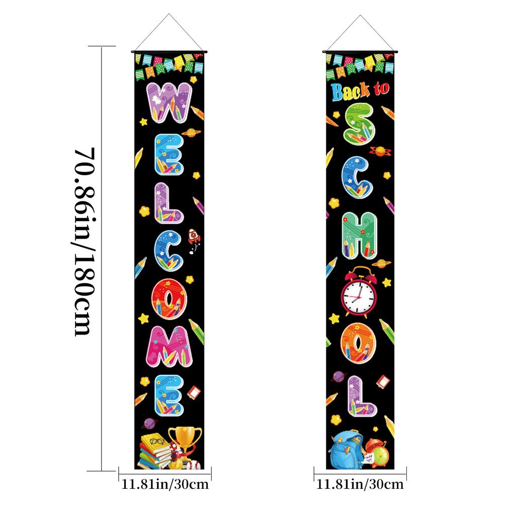 180X30 Opening School Classroom Door Atmosphere Decoration Polyester Cloth Couplet Flag Customization