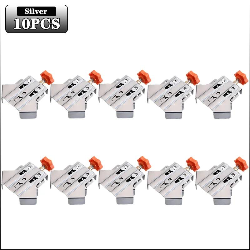 10PCS Stainless Steel 90 Degree Corner Clamp T-Shape Right Angle Clamp Woodworking Quick Locator Single Handle Corner Clamp Tool