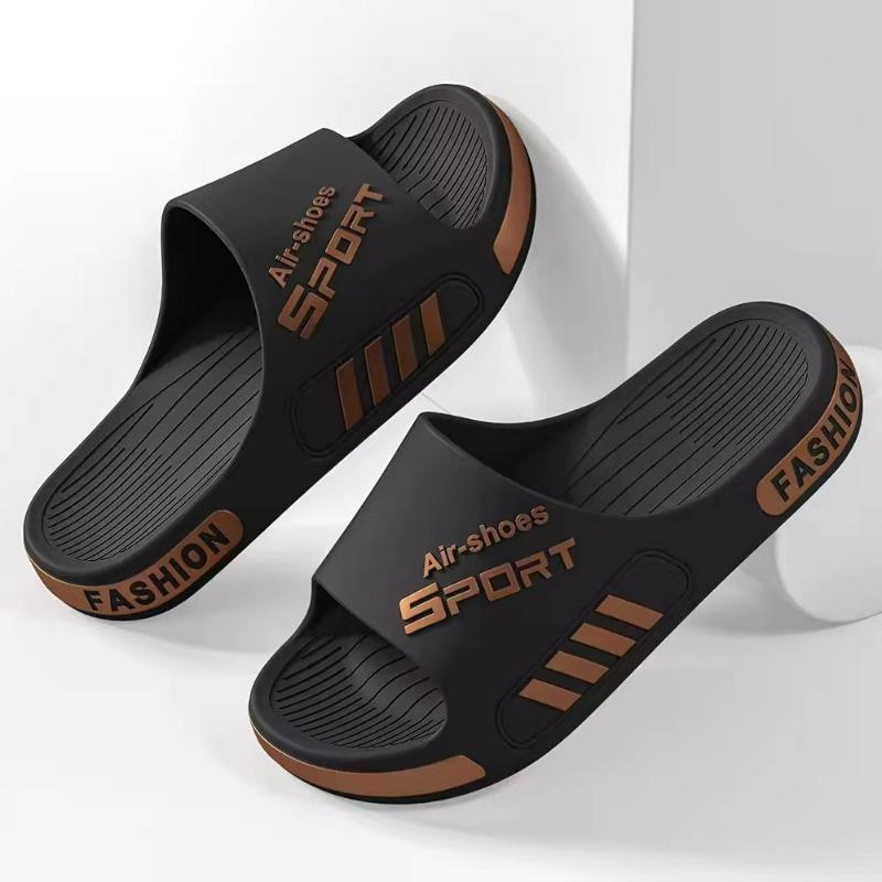 Slippers for Men 2024 Summer PVC Soft Sole Non-slip Slides Outdoor Casual Beach Shoes Men's Sandals Bathroom Home Flip Flop Male