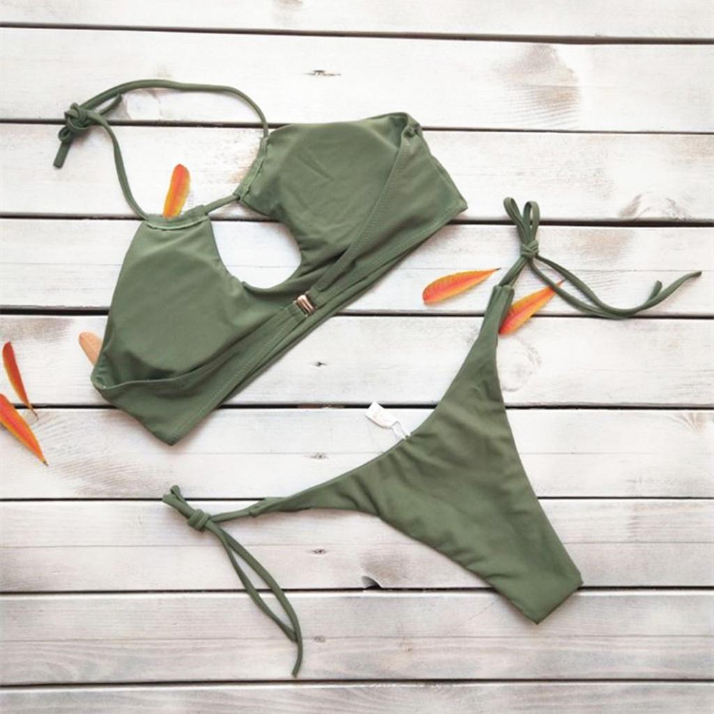 Women's Fashion Sexy Swimwear Two-piece Swimsuit Backless Bikini