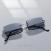 New Frameless Square Sunglasses UV400 Fashion Women's Travel Sunshade Colored Lens Glasses Oculos De Sol