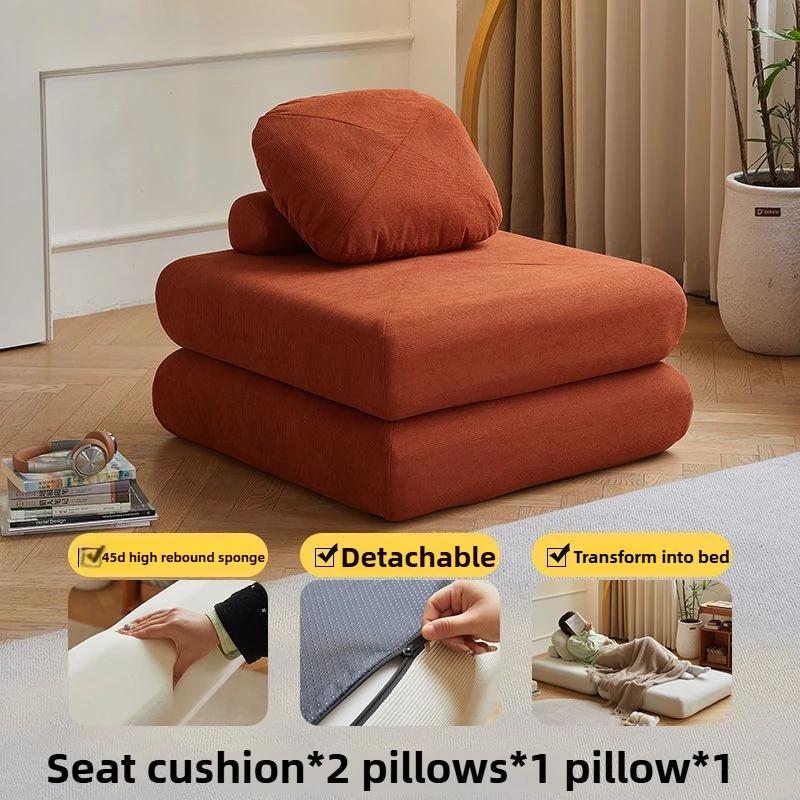 For Stoff-Wohnzimmersofa, Modernes Klappsofa, Bequemer Tatami-Stuhl Für 1 Person, Zum Zerlegen Und Waschen Von Wohnzimmermöbeln