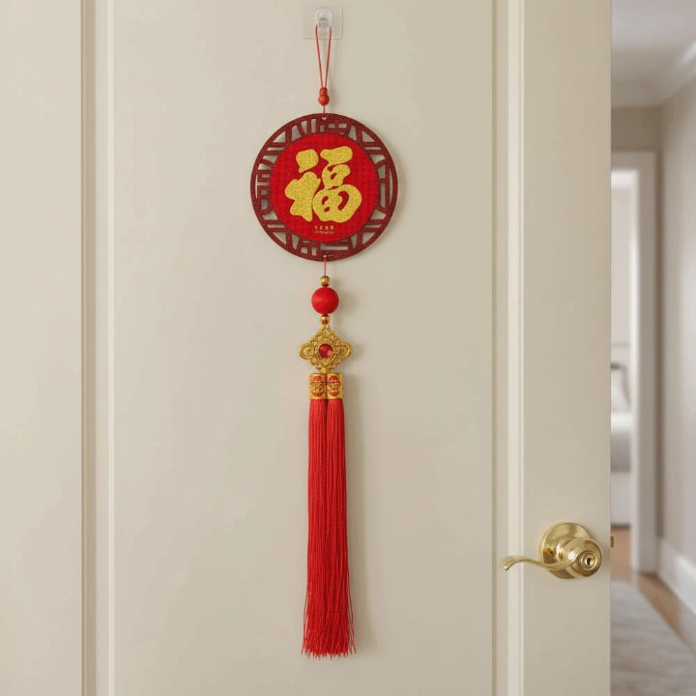 Red Spring Festival Door Decoration Traditional New Year Hanging Ornaments Home