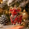 Holiday Home Decor 2027 New Year Sheep Ornament, 2D Acrylic Christmas Tree Pendant Baubles with Hanging String, Chinese Zodiac Goat Decor, Gift for