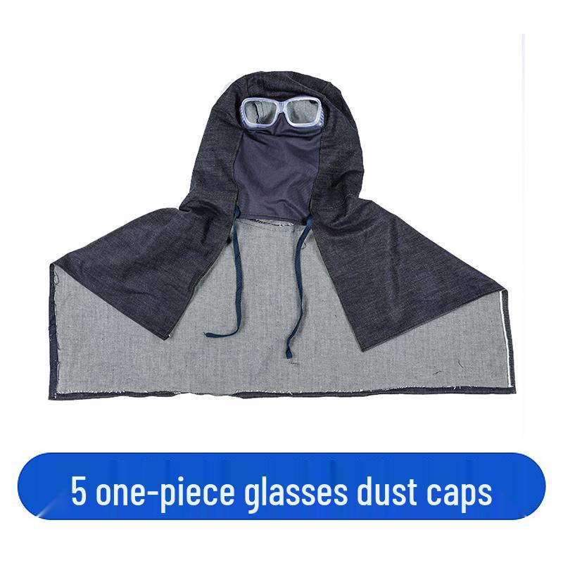 Unisex Durable Denim Summer Hood with Removable Shawl for Industrial Work