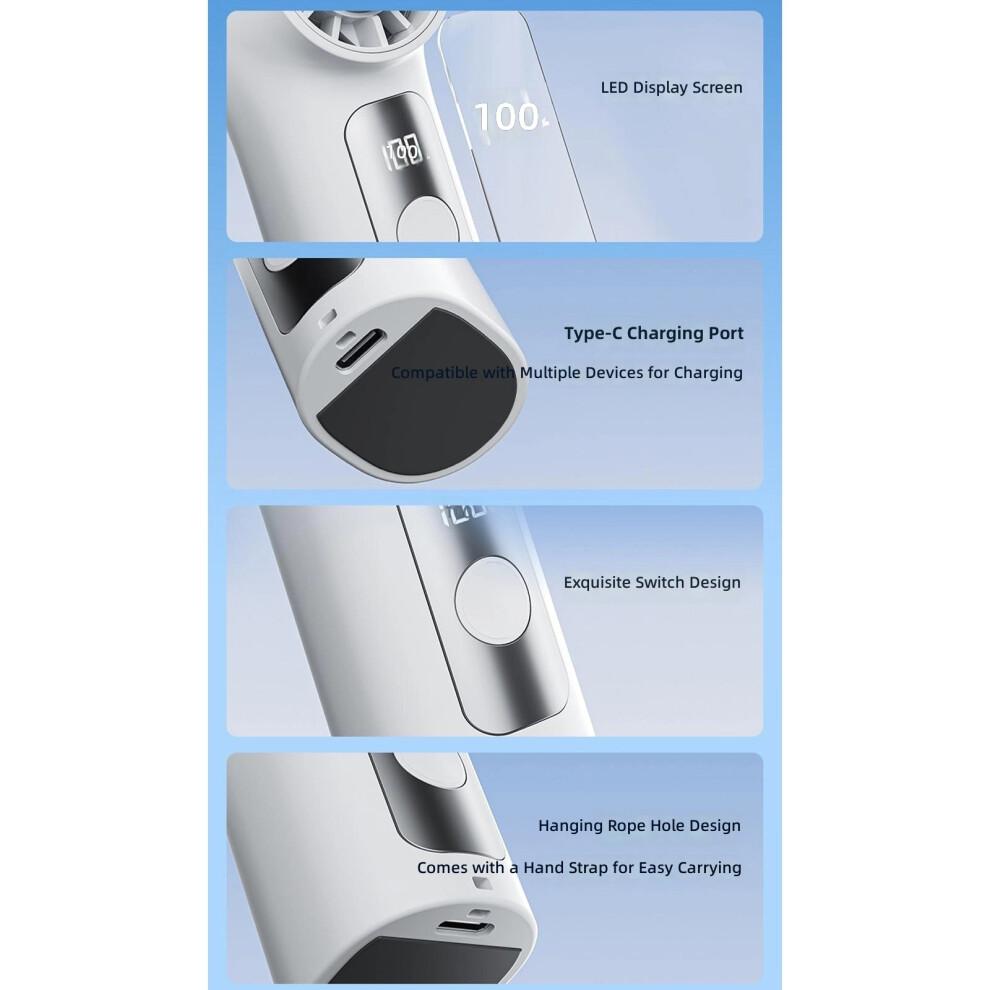 Quiet Handheld Fan 6 Speed Mini Cooling Desk Fan USB-White 1