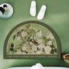 Garden Flowers Soft Diatom Mud Mat Toilet Washroom Slip-resistant Mat Oil Painting Restroom Moisture-wicking Foot Mat