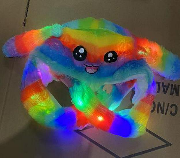 Adorable Bunny Hat: Cute Plush Hat with Moving Ears and a Glowing Airbag To Keep You Warm and Stylish.