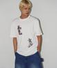 TRAVEL Melting Check Applique Short Sleeve T-Shirt White