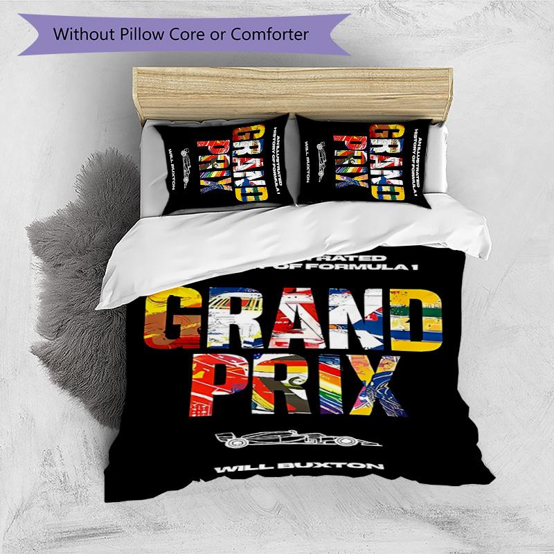 Set di biancheria da letto con motivo M-Max Verstappen per 3 persone, set copripiumino include copripiumino e federe, decorazione perfetta per la camera da letto per tutte le stagioni e regalo