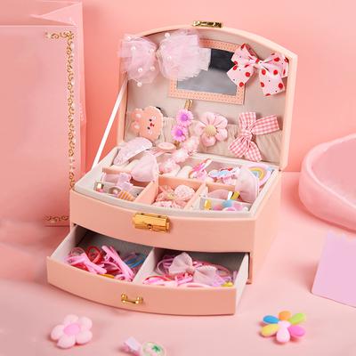 Kinder Haarnadel Haar Zubehör Lagerung Box Mädchen Schmuck Set Mehrschichtige Ohrringe Ohrringe Lagerung Box Geschenk