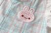 2026 Summer Girls' Stylish Plaid Two-Piece Set with Little Rabbit Lace Sleeveless Design