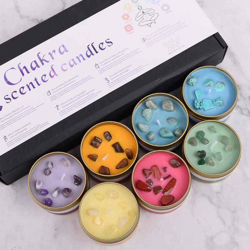 Scented Seven-color Set Crystal Aromatherapy Candle Atmosphere Gift Box