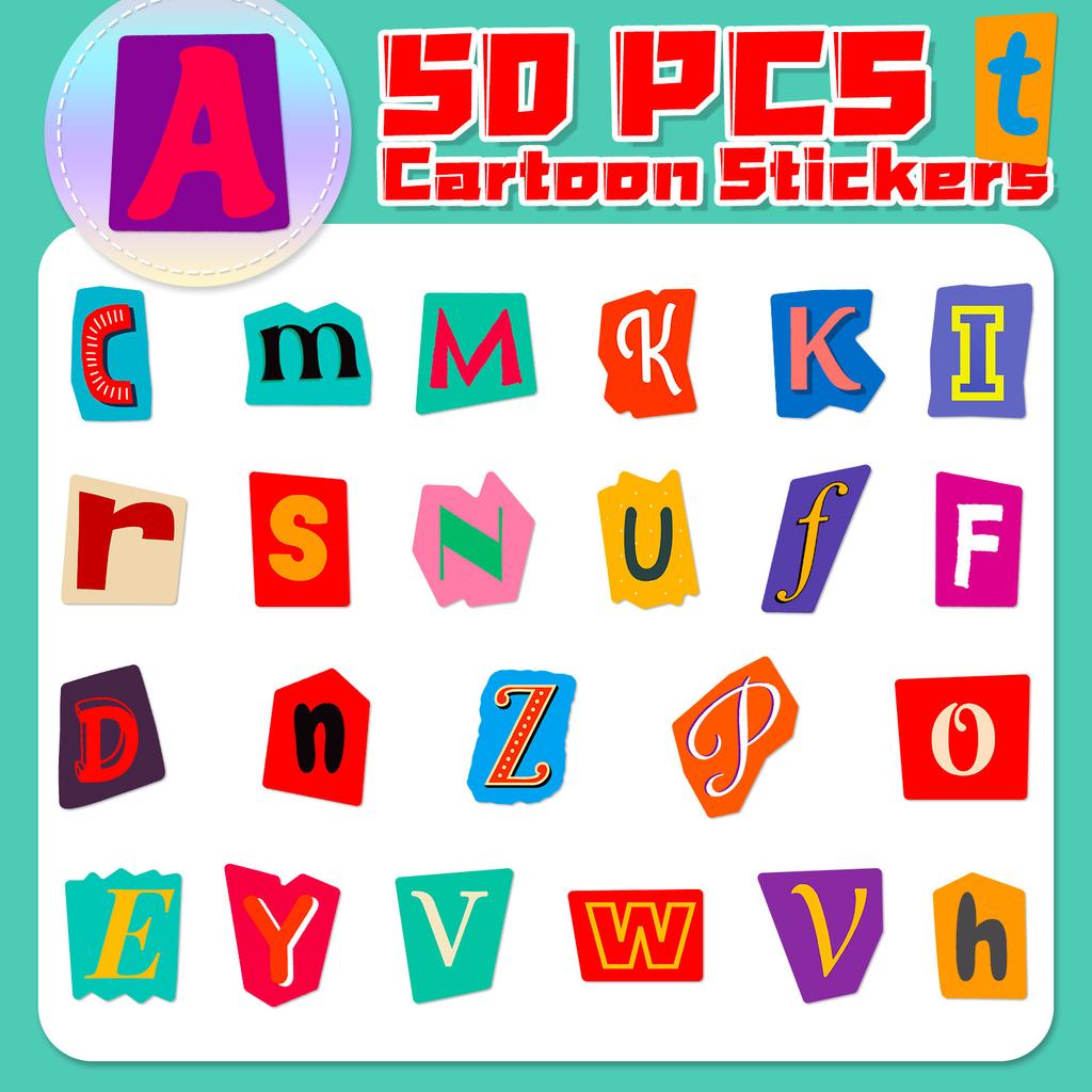 50 English Alphabet Stickers Children'S Early Education Baby Cartoon Puzzle Enlightenment English Alphabet Stickers