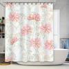 Delicate Pink Flower Printed Shower Curtain Bath Mat Home Decor Waterproof Decorative Window Decoration for Kitchen Bathroom 3D