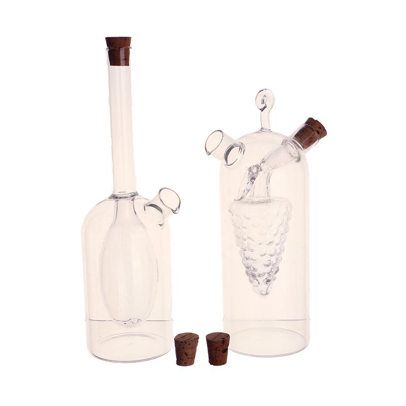 1 szt. 2 w 1 dwuwarstwowa butelka sos olej ocet szklana butelka przyprawy uszczelnione kuchenne butelki do przechowywania słoiki kuchenne narzędzia