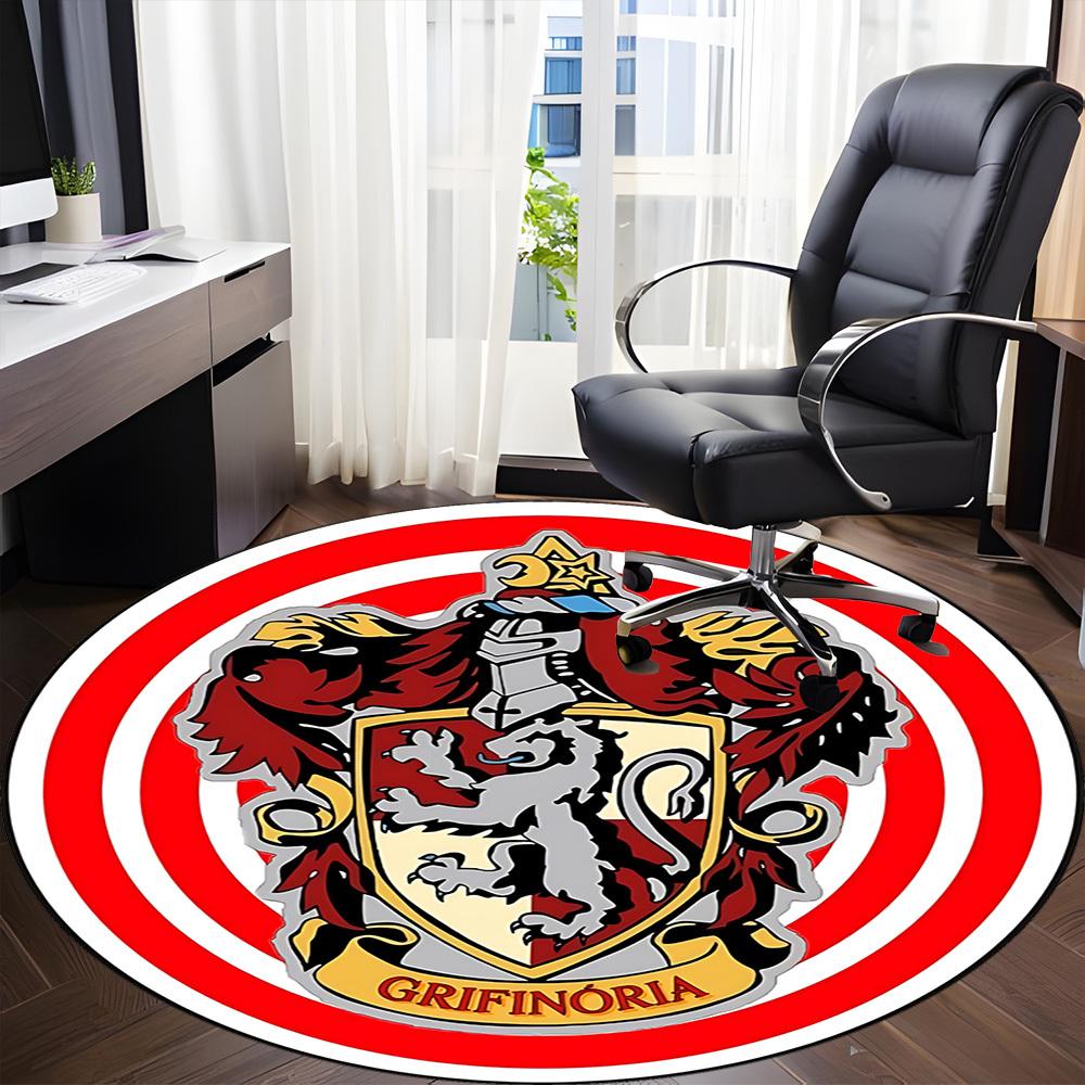 1pc Gryffindor Crest Carpet, Round Non-Slip Durable Large Size Office Carpet, Suitable for Office, Beautiful Decoration
