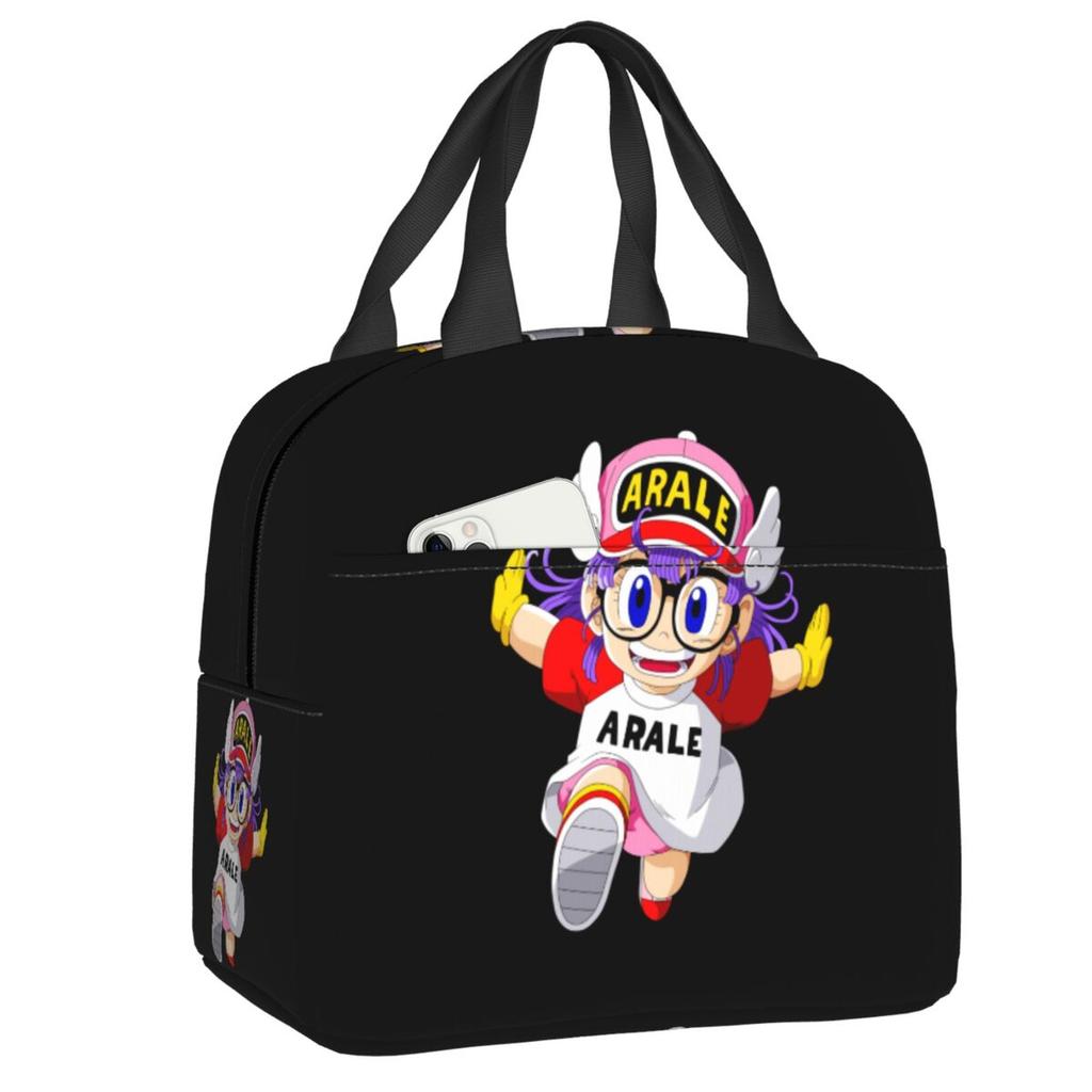 Custom Arare Arale Purple Dr Slump Resuable Lunch Box for Women Multifunction Cooler Thermal Food Insulated Lunch Bag Student