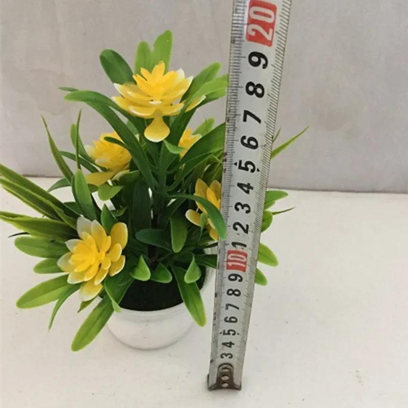 Artificial Flower Potted Plant - Fake Flower Model for Wedding Party Decoration Home Office Ornament Plastic Simulation Greenery