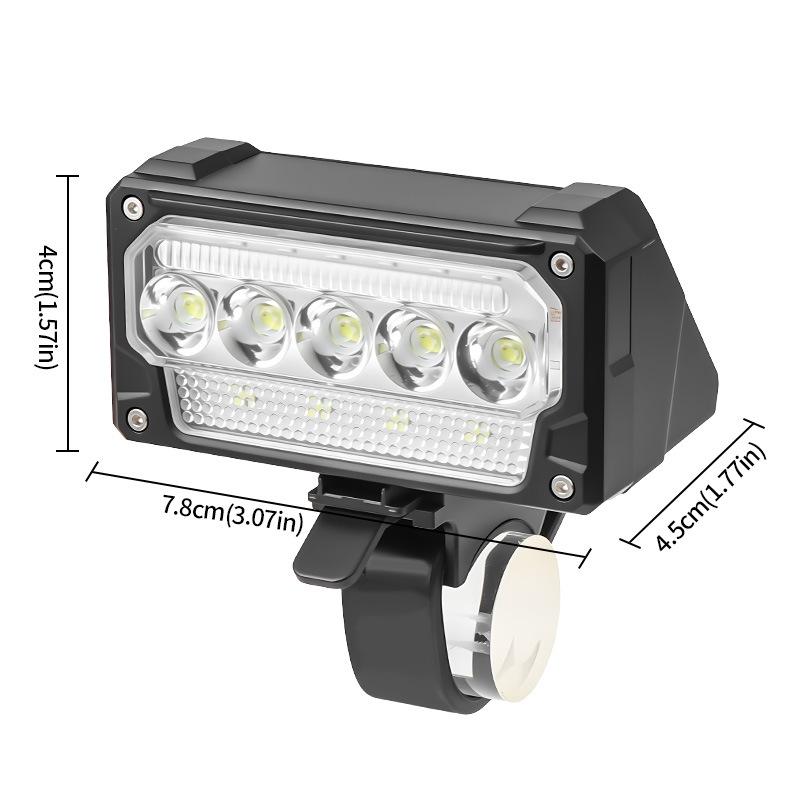 XTE LED Bicycle Headlight Light Sensor Dimmable with Red Blue Warning Light USB Rechargeable BK002-ABS+USB
