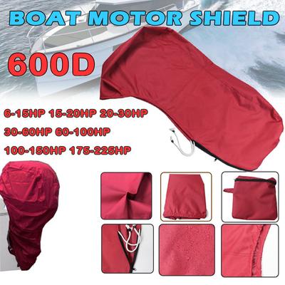 600D Red 6HP-225HP Yacht Half Outboard Motor Engine Boat Cover Anti UV Dustproof Cover Marine Engine High Quality Protection Waterproof Cover