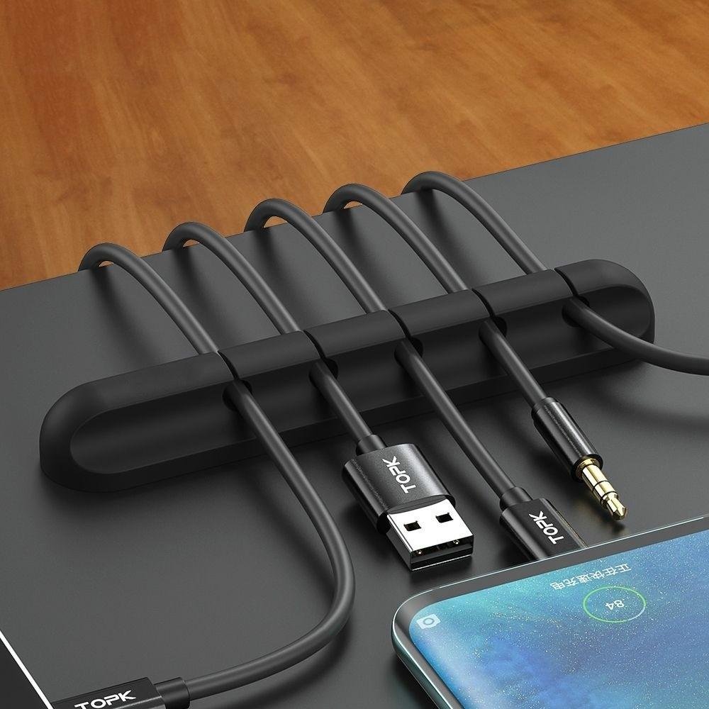 12 USB Charger Cable Holder Adhesive Fixed Clips Desk Management Organizer