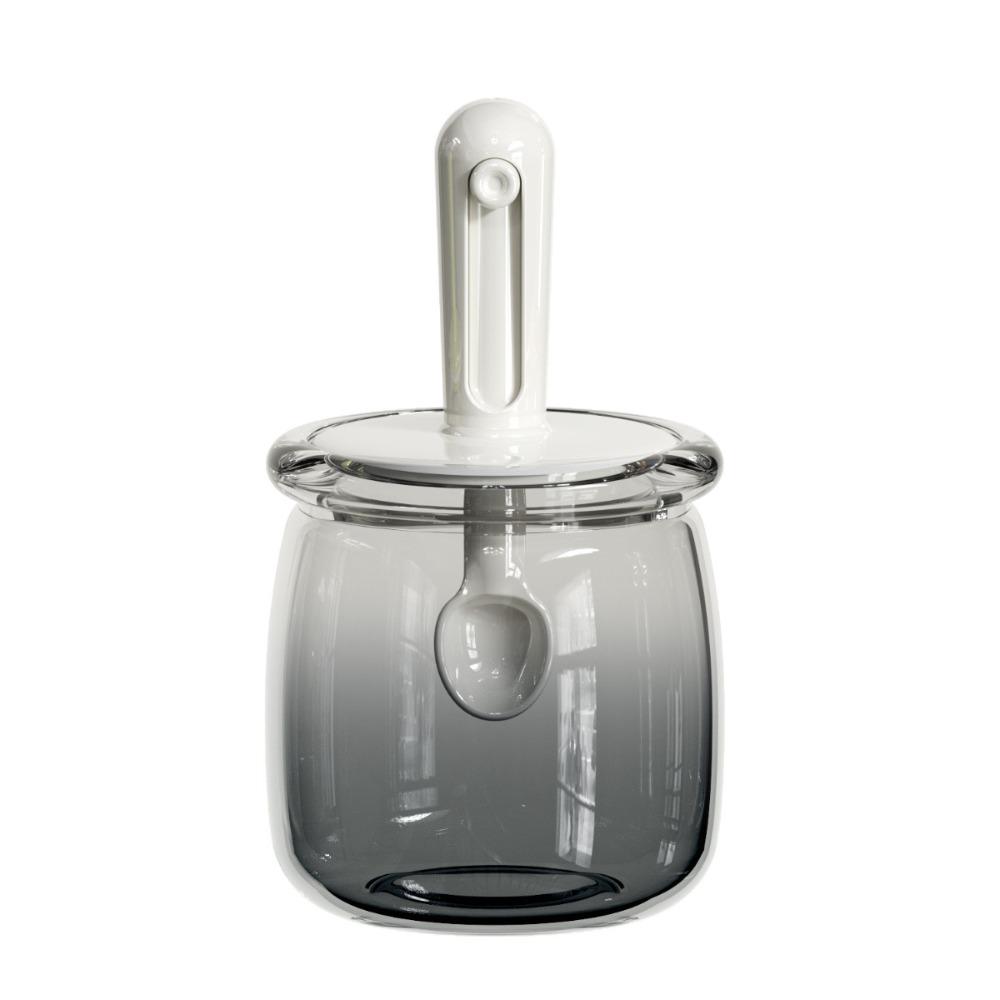 Retractable Spoon Glass Seasoning Bottle Moisture Proof Salt Storage Box Spice Container Home Use