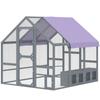 Pollaio con Copertura Impermeabile 2 Nidi 2 Posatoi per 8-10 Galline Legno 211 x 186,5 x 185,5 cm Grigio Scuro