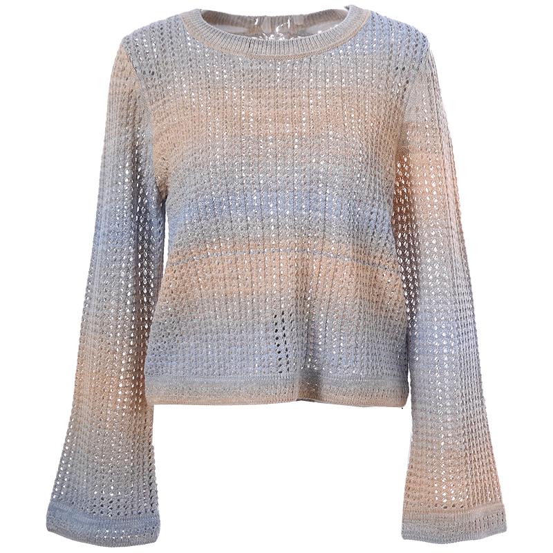 Betu Women's Gradient Hollow Knit Sweater