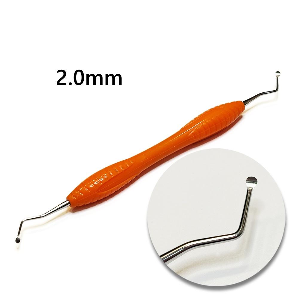 High Quality Silicone Handle Dental Scaler Spoon Tooth Cleaning Excavator  Restorative Instruments Spoon Tool Small Round Tip
