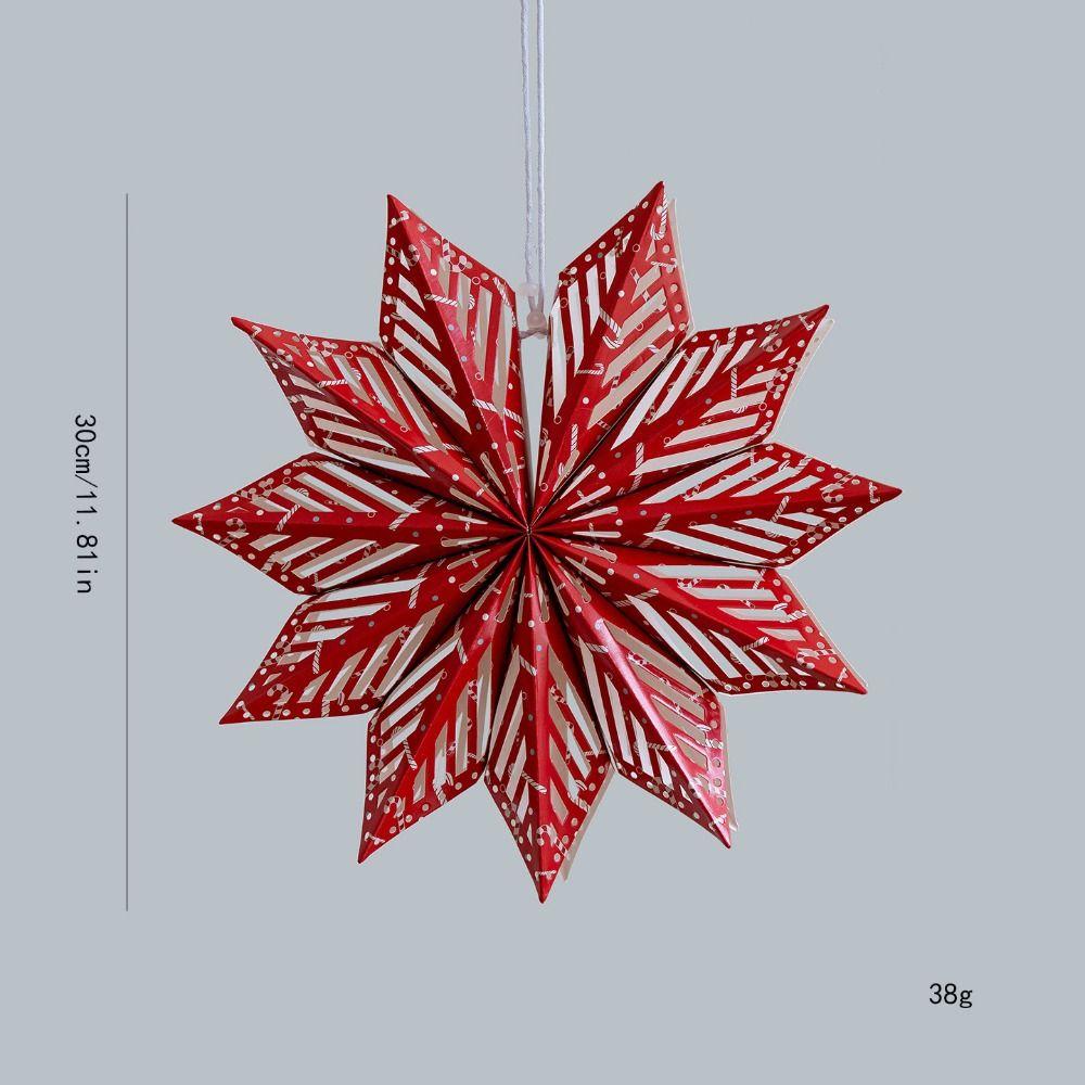 Paper 3D Christmas Tree Lampshade 30cm Hanging Star Decorative Lampshade Snowflake Shape Ceiling Pendant