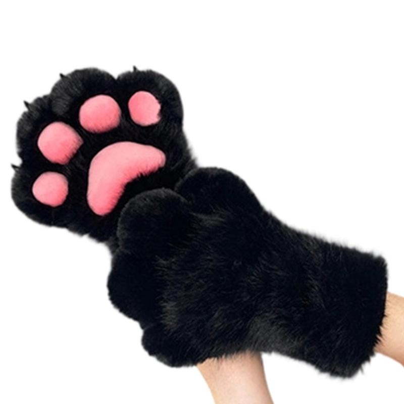 

Furry Cats Paws Gloves Cosplay Costume Gloves for Women Girl Warmth Comfort Soft Plush Fursuit Gloves Anime Armwear