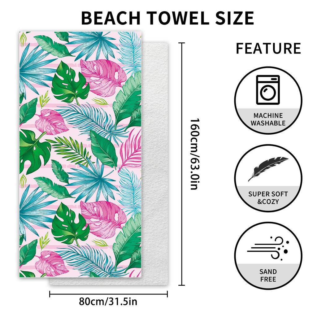 Quick-drying double-sided velvet beach towel supports microfiber sports printing bath towel