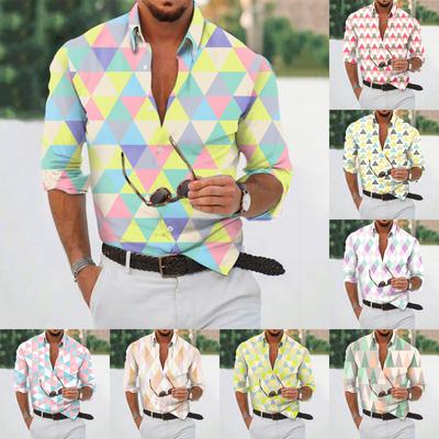 Designer Spring Summer Men's Casual  3D  Halloween Printing Hawaii Shirt Blouse Long Sleeve Shirts